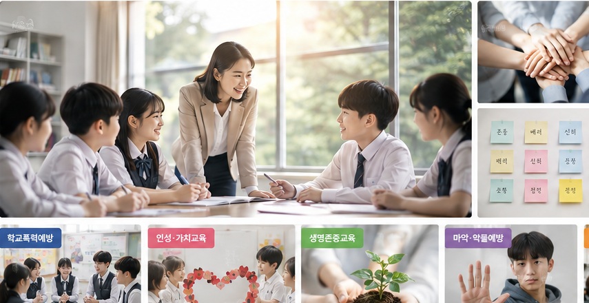 학생들과 함께하는 교육 장면